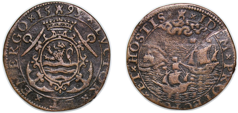 Netherlands Dutch Republic Province of Zeeland 1593 Token - Loss of 44 ships in ...