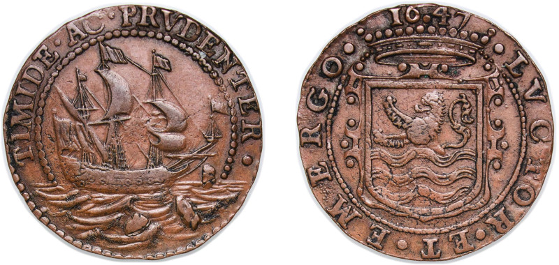 Netherlands Dutch Republic Province of Zeeland 1647 Token - Mislukking Onderhand...