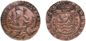 Netherlands Dutch Republic Province of Zeeland 1647 Token - Mislukking Onderhandelingen te Münster Copper 6.33g VF Dugn 4010