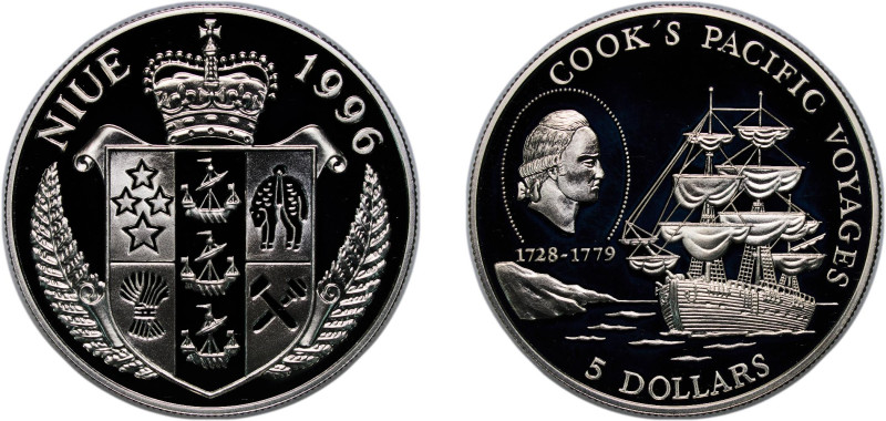 Niue New Zealand Dependent State 1996 5 Dollars - Elizabeth II (Cook's Pacific V...