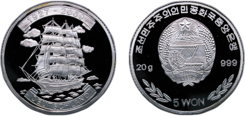 North Korea Democratic People's Republic 2009 5 Won (Deutschland) Silver (.999) ...