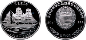 North Korea Democratic People's Republic 2009 5 Won (Eagle) Silver (.999) 20g PF KM 1219