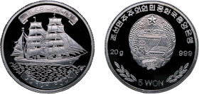 North Korea Democratic People's Republic 2009 5 Won (Gorch Fock) Silver (.999) (5000) 20g PF KM 1193