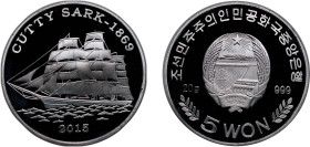 North Korea Democratic People's Republic 2015 5 Won (Cutty Sark) Silver (.999) 20g PF