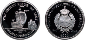 Order of Malta 2000 500 Liras (Siege of 1565) Silver (.999) 31.1g PF X 304