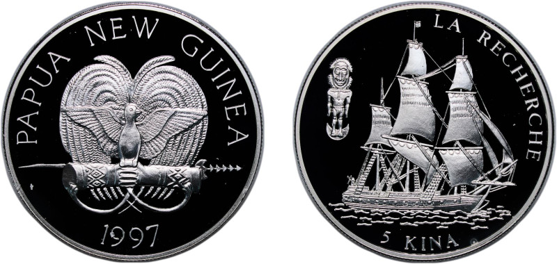 Papua New Guinea Constitutional Monarchy 1997 5 Kina - Elizabeth II (La Recherch...