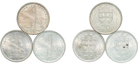Portugal Second Republic 1966 20 Escudos (Salazar Bridge, 3 Lots, weight all 30gr) Silver (.650) Lisbon Mint UNC KM 592 Gomes R51