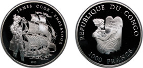 Republic of the Congo 2003 1000 Francs CFA (James Cook) Silver (.999) 20g PF KM 108