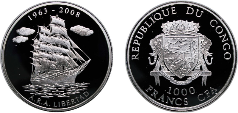 Republic of the Congo 2008 1000 Francs (A.R.A. Libertad) Silver (.999) 20g PF