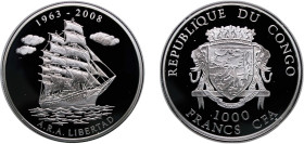 Republic of the Congo 2008 1000 Francs (A.R.A. Libertad) Silver (.999) 20g PF