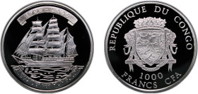 Republic of the Congo 2009 1000 Francs CFA (Alexander von Humboldt) Silver (.925) 31.1g PF