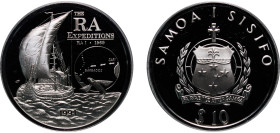 Samoa Independent State 1991 10 Tala - Tanumafili II (RA Expeditions) Silver (.925) (15000) 31.103g PF KM 83
