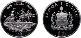 Samoa Independent State 2003 10 Tala - Tanumafili II (SMS "Adler") Silver (.925) 28.4g PF