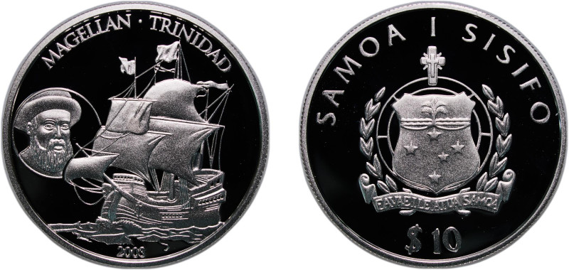 Samoa Independent State 2003 10 Tala (Ferdinand Magellan) Silver (.925) 28g PF
