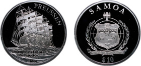 Samoa Republic 2010 10 Tālā ("Preussen") Silver (.925) 20g PF KM 172