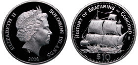 Solomon Islands Constitutional Monarchy Within The Commonwealth 2008 10 Dollars - Elizabeth II (Concord) Silver (.925) 28.28g PF KM 181