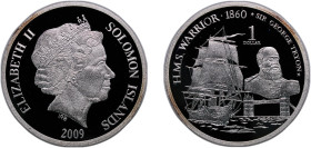 Solomon Islands Constitutional Monarchy Within The Commonwealth 2009 1 Dollar - Elizabeth II (HMS Warrior) Silver (.999) (5000) 6.22g PF KM 183