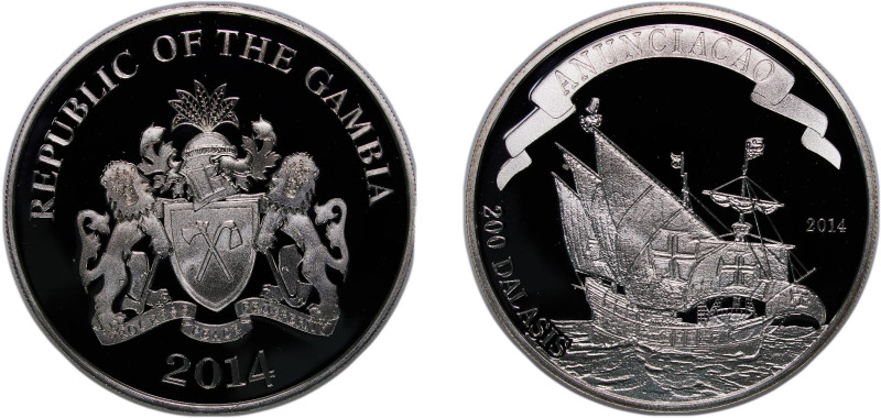 The Gambia 2014 200 Dalasis (Anunciacao) Silver (.925) (5000) 20g PF KM 77