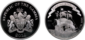 The Gambia Republic 2014 200 Dalasis (Flor De La Mar) Silver 20g PF KM 77