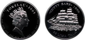 Tokelau Dependent territory of New Zealand 2005 5 Tala - Elizabeth II (Cutty Sark) Silver (.925) 28.65g PF KM 33