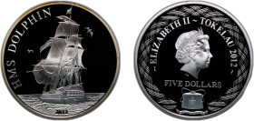 Tokelau Dependent territory of New Zealand 2012 5 Dollars - Elizabeth II (HMS Dolphin) Silver (.925) (2500) 20g PF KM 142