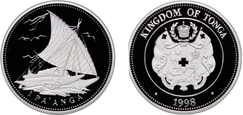 Tonga Kingdom 1998 1 Pa'anga - Tāufaʻahau Tupou IV (Catamaran) Silver (.925) (20...