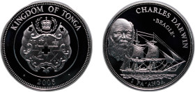 Tonga Kingdom 2005 1 Pa'anga - Taufa'ahau Tupou IV (HMS Beagle) Silver (.925) 31.47g PF KM 218