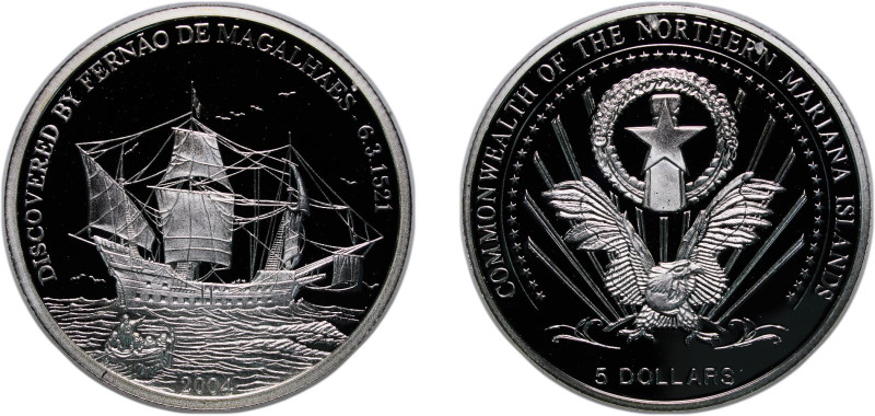 United States Northern Mariana Islands 2004 5 Dollars (Fernando Magellan, Fantas...