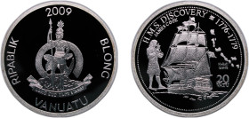 Vanuatu Republic 2009 20 Vatu (HMS Discovery, James Cook) Silver (.925) 7g PF