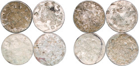 Mexico Federal Republic 1824 - 1897 8 Reales (4 Lots,) Silver (.903) VF Chopmarked KM 377