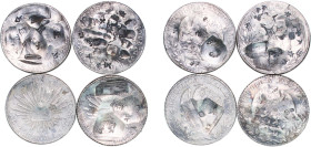Mexico Federal Republic 1824 - 1897 8 Reales (4 Lots) Silver (.903) VF Chopmarked KM 377