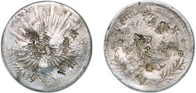 Mexico Federal Republic 1836 Zs OM 8 Reales Silver (.903) Zacatecas Mint 27.23g VF Chopmarked KM 377