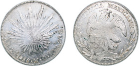 Mexico Federal Republic 1858 Zs MO 8 Reales Silver (.903) Zacatecas Mint 26.32g XF KM 377