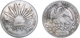 Mexico Federal Republic 1863 Mo CH 8 Reales Silver (.903) Mexico City Mint 26.93g VF Chopmarked KM 377