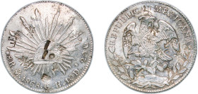 Mexico Federal Republic 1868 Mo CH 8 Reales Silver (.903) Mexico City Mint 26.98g XF Chopmarked KM 377