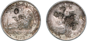 Mexico Federal Republic 1872 Pi O 1 Peso "Balanza" Silver (.9027) San Luis Potosi Mint (1873000) 27.05g VF Chopmarked KM 408