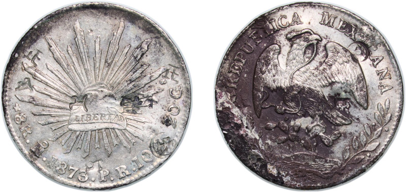 Mexico Federal Republic 1873 Ho PR 8 Reales Silver (.903) Hermosillo Mint (35100...