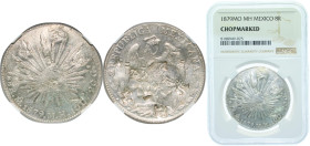 Mexico Federal Republic 1879 Mo MH 8 Reales Silver (.903) Mexico City Mint 27.07g NGC Chopmarked KM 377