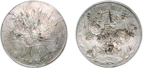 Mexico Federal Republic 1879 Pi MH 8 Reales Silver (.903) San Luis Potosi Mint 26.83g VF Chopmarked KM 377