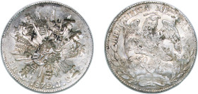 Mexico Federal Republic 1879 Zs JS 8 Reales Silver (.903) Zacatecas Mint 26.94g XF Chopmarked KM 377