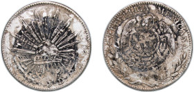 Mexico Federal Republic 1881 CN JD 8 Reales Silver (.903) Culiacán Mint 26.95g VF Chinese ink Chopmarked KM 377