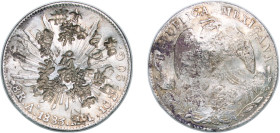 Mexico Federal Republic 1883 A ML 8 Reales Silver (.903) Alamos Mint (464000) 26.88g VF Chopmarked KM 377
