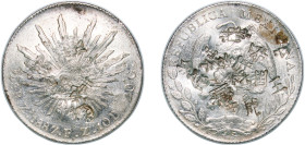 Mexico Federal Republic 1887 Zs FZ 8 Reales Silver (.903) Zacatecas Mint (4733000) 26.97g VF Chopmarked KM 377