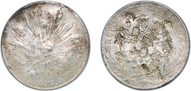 Mexico Federal Republic 1890 CN AM 8 Reales Silver (.903) Culiacán Mint (874000) 26.89g VF Chopmarked KM 377