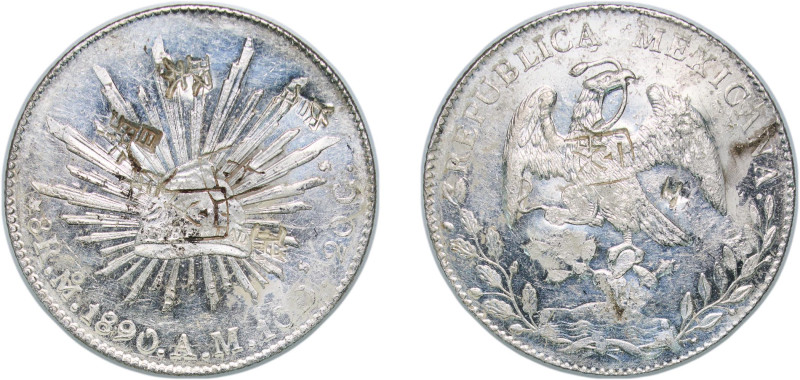 Mexico Federal Republic 1890 Mo AM 8 Reales Silver (.903) Mexico City Mint 26.99...