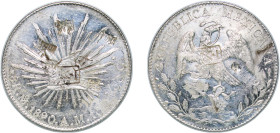 Mexico Federal Republic 1890 Mo AM 8 Reales Silver (.903) Mexico City Mint 26.99g AU Chopmarked KM 377