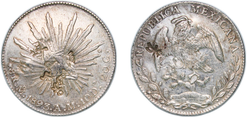 Mexico Federal Republic 1893 Mo AM 8 Reales Silver (.903) Mexico City Mint (1077...
