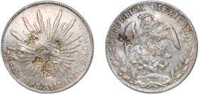 Mexico Federal Republic 1893 Mo AM 8 Reales Silver (.903) Mexico City Mint (10773000) 26.9g VF Chopmarked KM 377