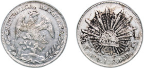 Mexico Federal Republic 1894 Ga JS 8 Reales Silver (.903) Guadalajara Mint (2045999) 27.03g AU Chinese ink Chopmarked KM 377