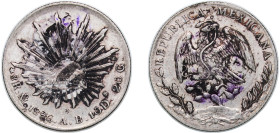 Mexico Federal Republic 1896 Mo AB 8 Reales Silver (.903) Mexico City Mint (9327000) 26.91g VF Chinese ink Chopmarked KM 377